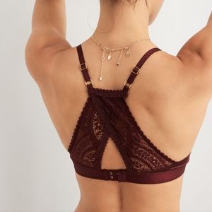 ❤️‍🔥AERIE REAL POWER WIRELESS PUSH UP PAISLEY LACE BRA SIZE 34D